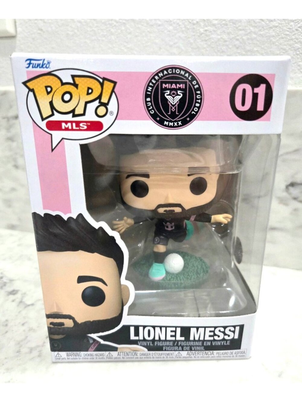 Funko Pop MLS Lionel Messi Vinyl Figure #01 Inter Miami CF Soccer Collectible